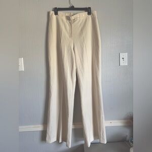 Maje high rise belt buckle wide leg  Cream Pants